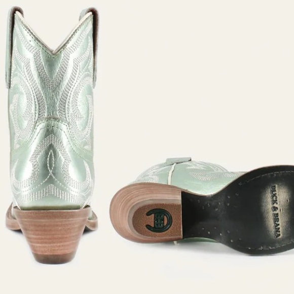 Buck & Brana REGINA LEATHER COWGIRL BOOTS IN MINT IN MULTI - NWT - Sz. 9.5 - Picture 3 of 15